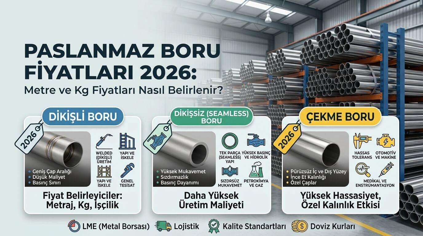 Paslanmaz Boru Fiyatları 2026 - Metre ve Kg Fiyatları Nasıl Belirlenir?