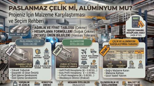 Paslanmaz Çelik mi, Alüminyum mu? Projeniz İçin Malzeme Karşılaştırması